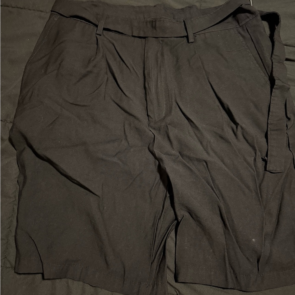 Zara Men's Charcoal Flat Front Shorts